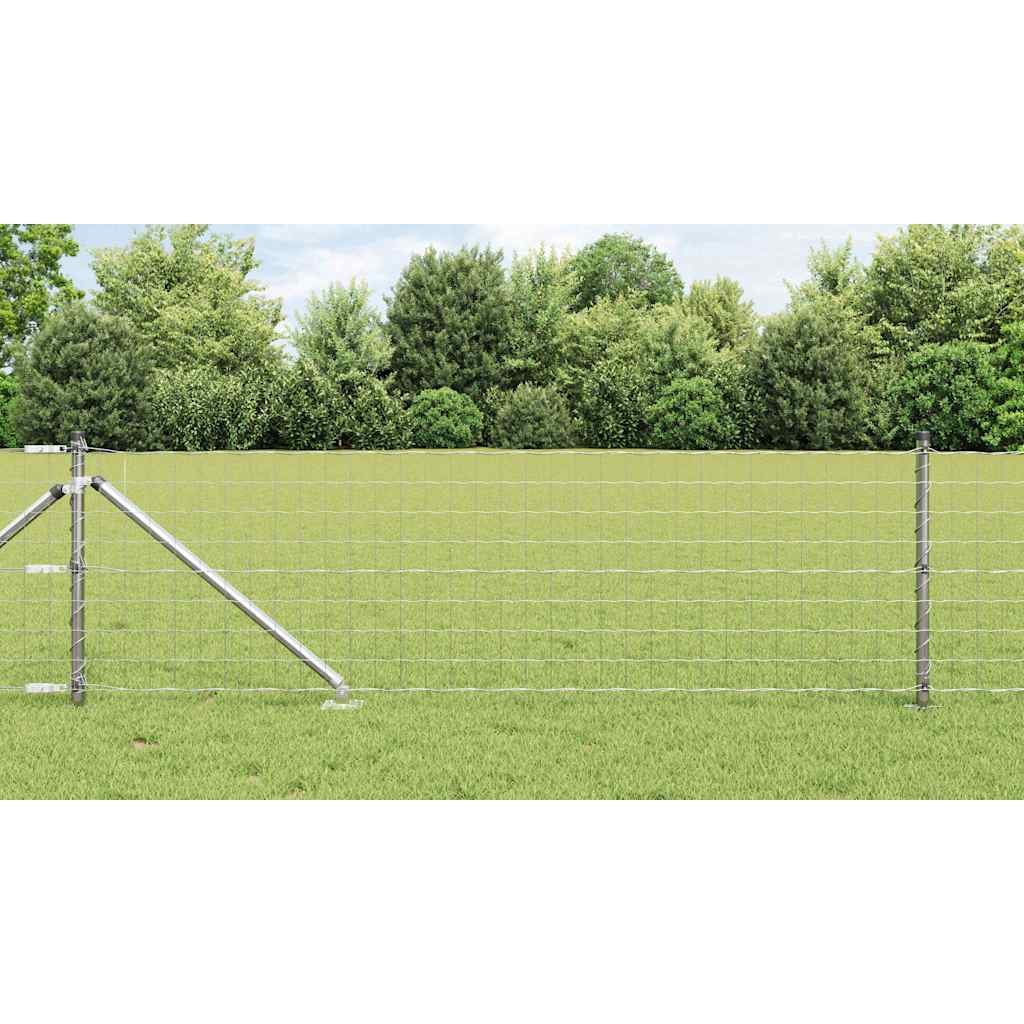 Hek met Paal Zilver 0,6 x 50 m Staal