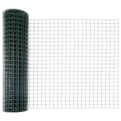 Hek met Paal Groen 1 x 10 m Staal en PVC