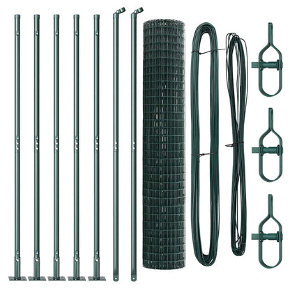 Hek met Paal Groen 1,4 x 10 m Staal en PVC
