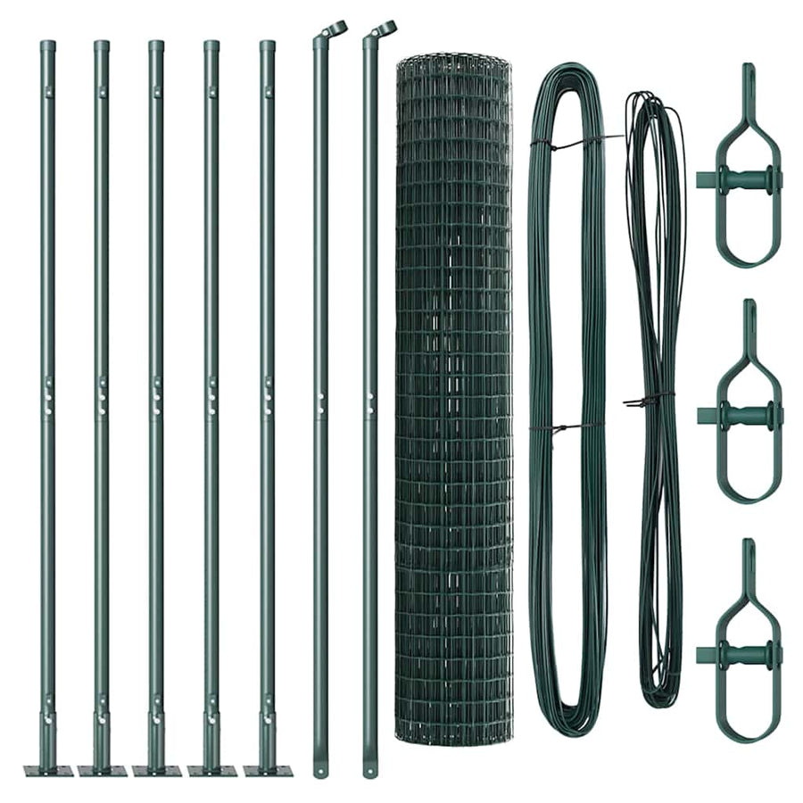 Hek met Paal Groen 1,4 x 10 m Staal en PVC