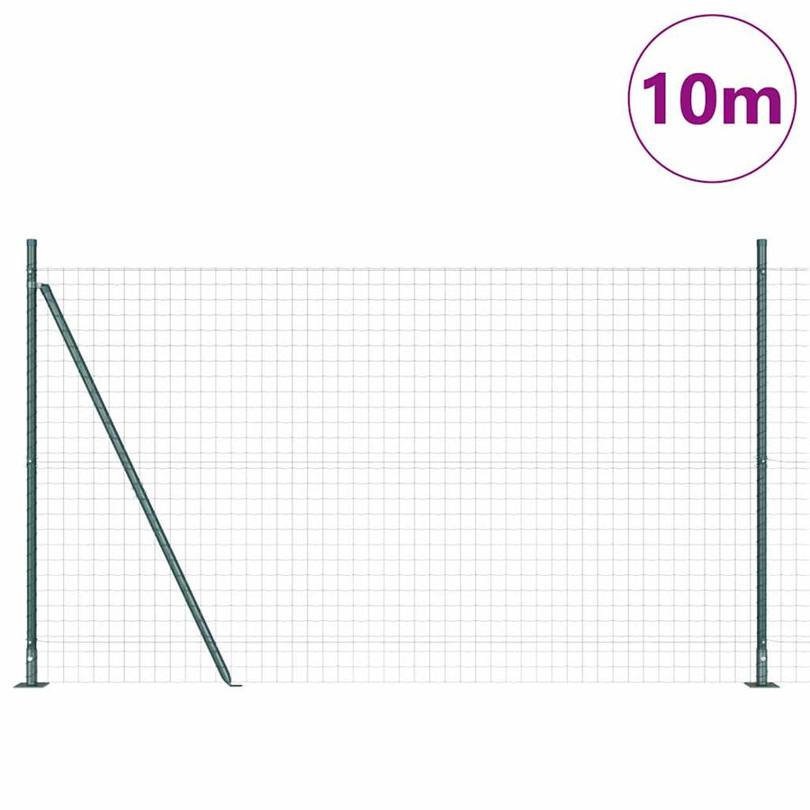 Hecke met palen Groen 1.6 x 10 m Staal