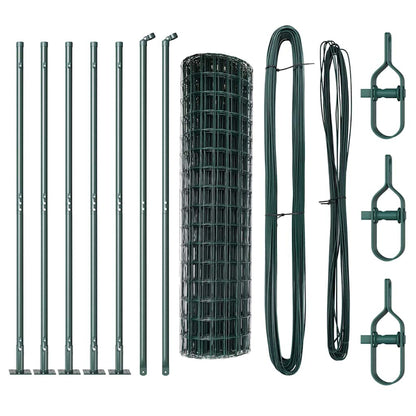 Hek met Paal Groen 0,8 x 10 m Staal en PVC