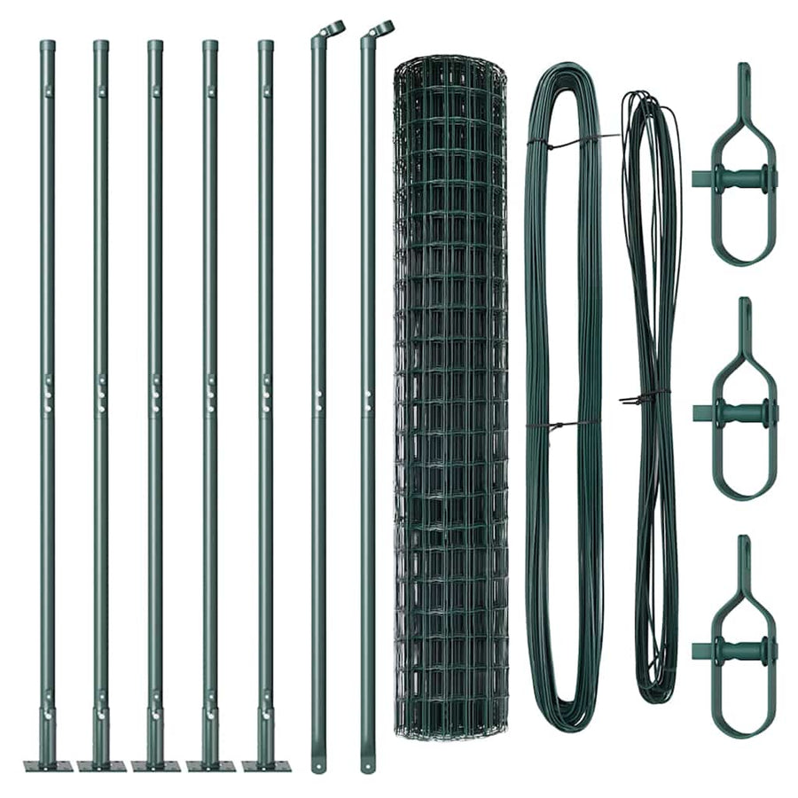 Hek met Paal Groen 1,4 x 10 m Staal en PVC