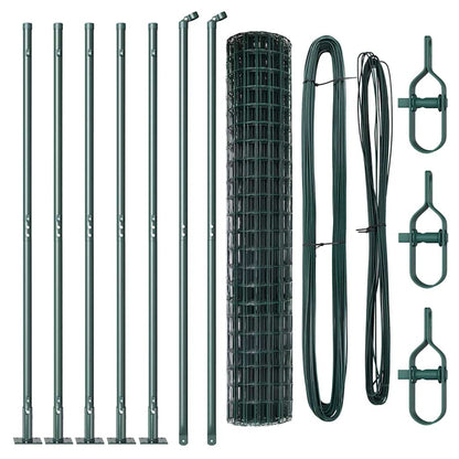 Hek met Paal Groen 1,4 x 10 m Staal en PVC