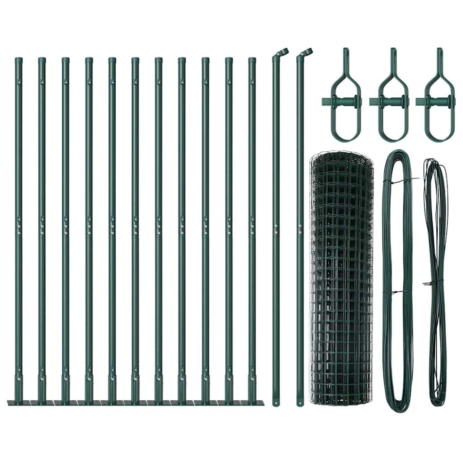 Hek met Paal Groen 0,8 x 25 m Staal en PVC