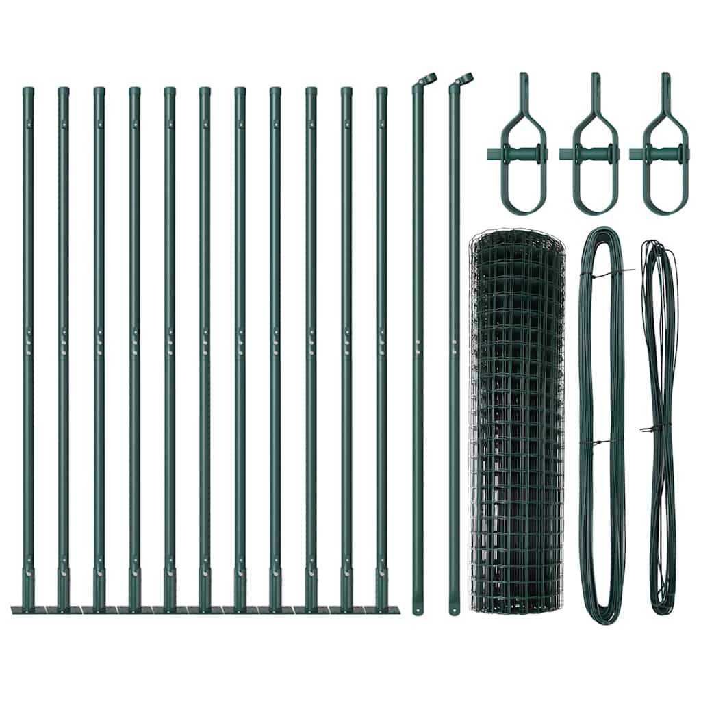 Hek met Paal Groen 1 x 25 m Staal en PVC