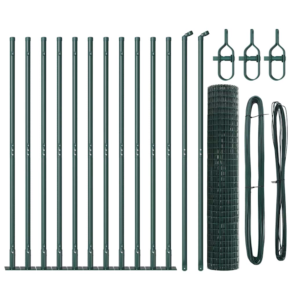 Hek met Paal Groen 1,2 x 25 m Staal en PVC
