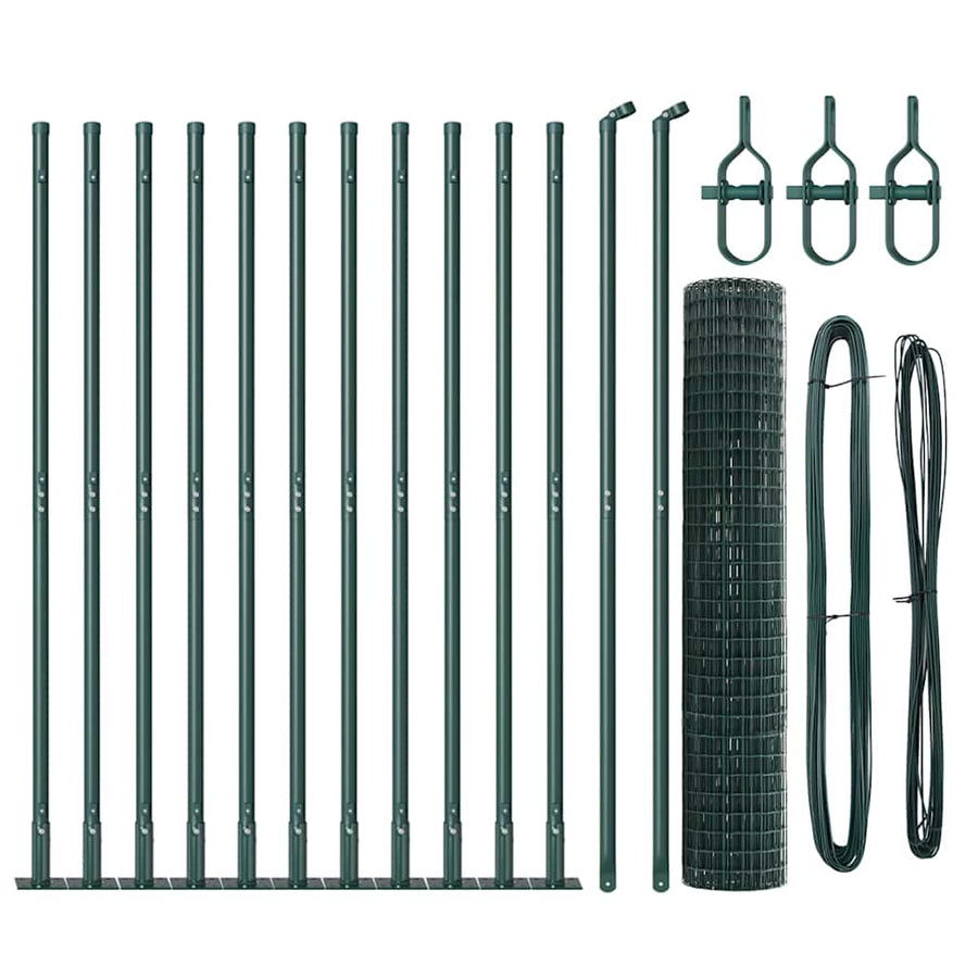 Hek met Paal Groen 1,2 x 25 m Staal en PVC