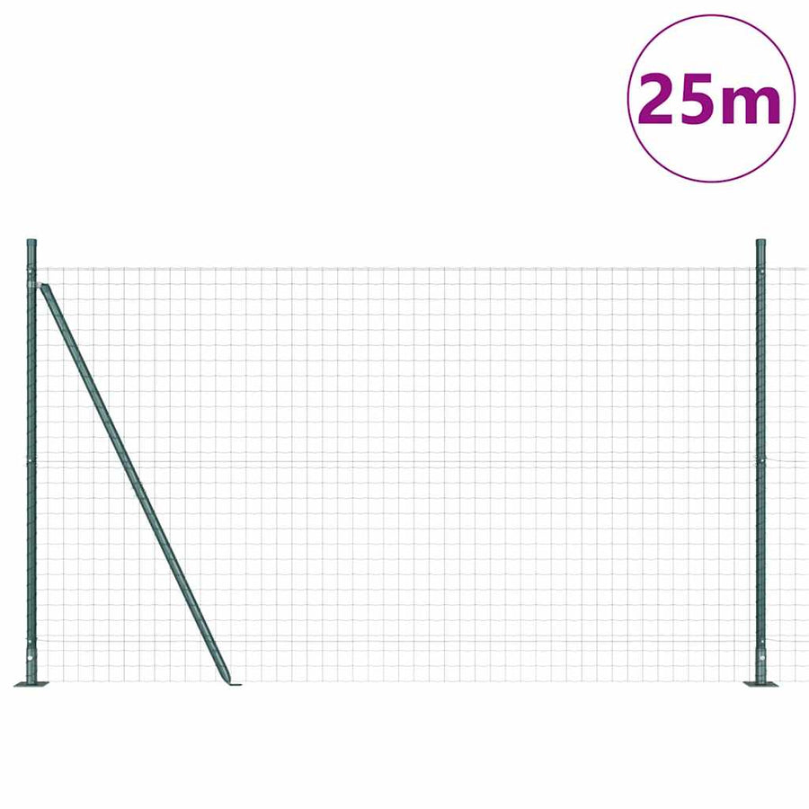 Hek met Paal Groen 1,2 x 25 m Staal en PVC
