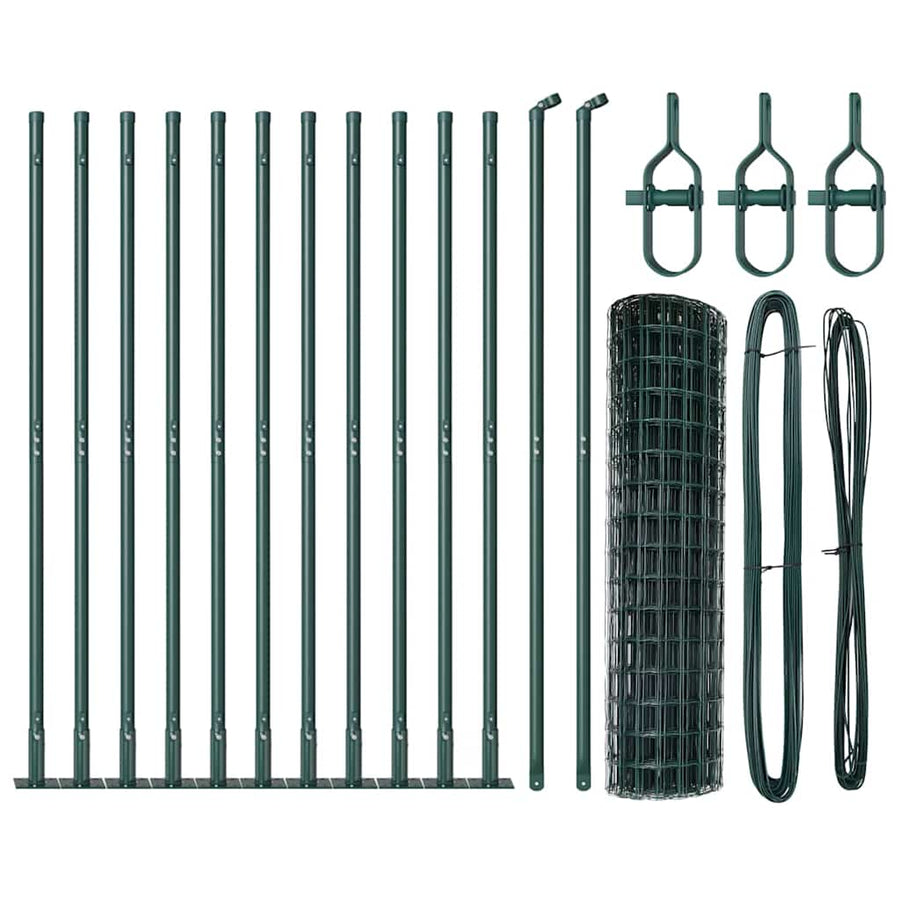 Hek met Paal Groen 1 x 25 m Staal en PVC
