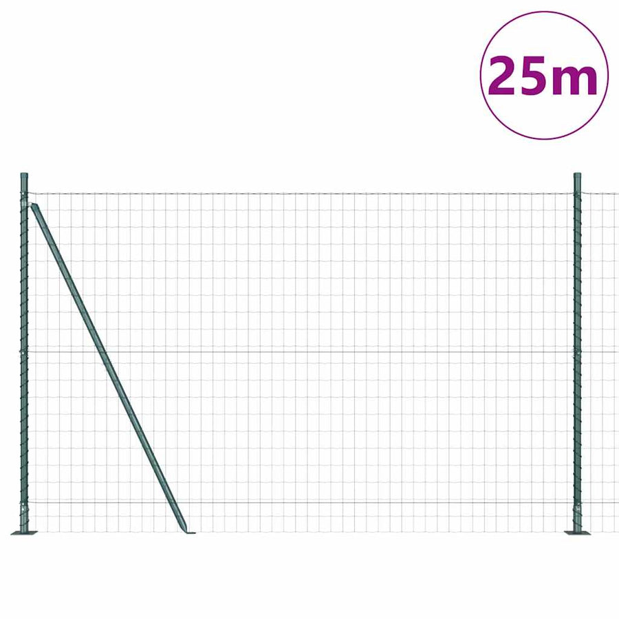 Hek met Paal Groen 1,2 x 25 m Staal en PVC
