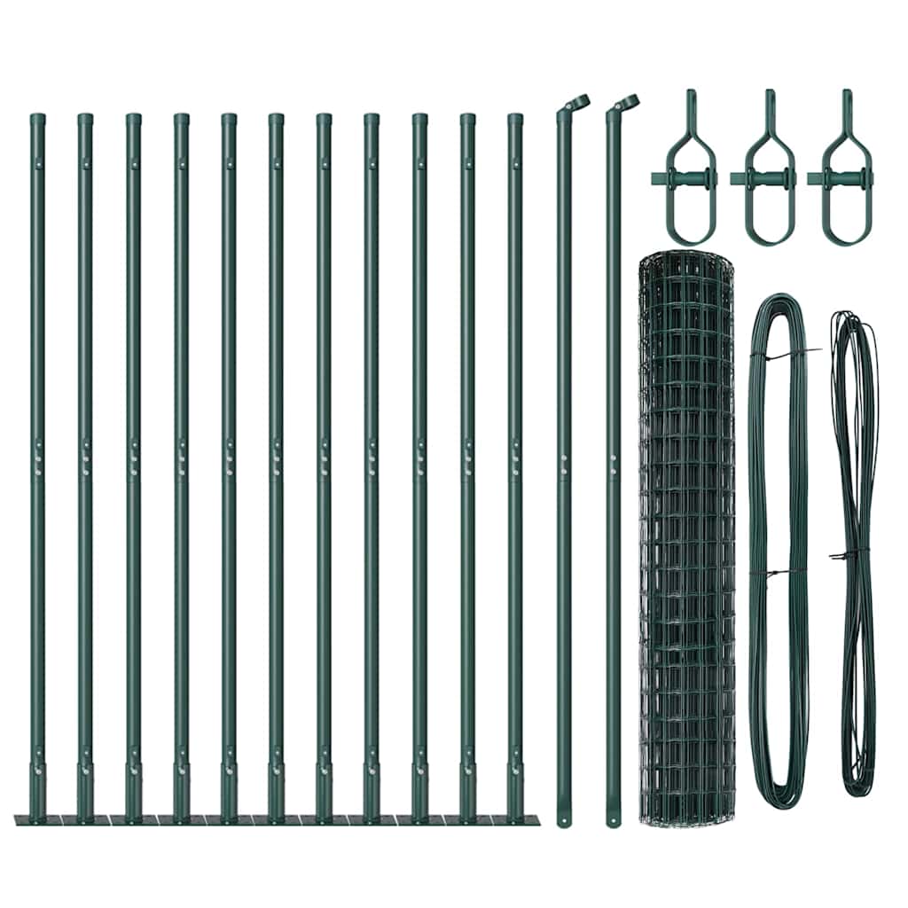 Hek met Paal Groen 1,2 x 25 m Staal en PVC
