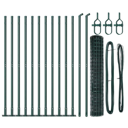 Hek met Paal Groen 1,2 x 25 m Staal en PVC