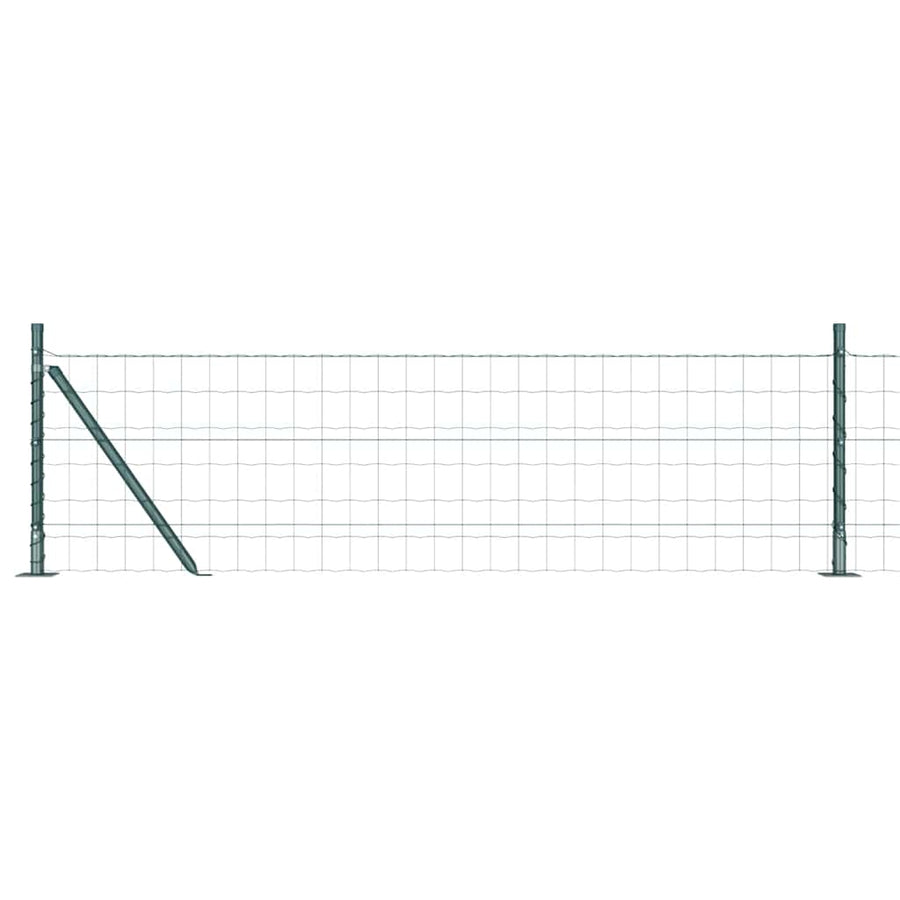 Euro Schutting met 13 Flanged Posts 0.6x25 m Gegalvaniseerd Staal