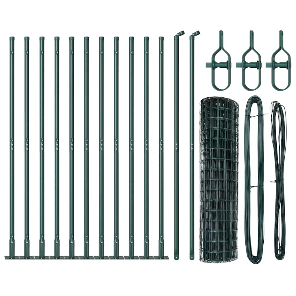 Hek met Paal Groen 0,8 x 25 m Staal en PVC