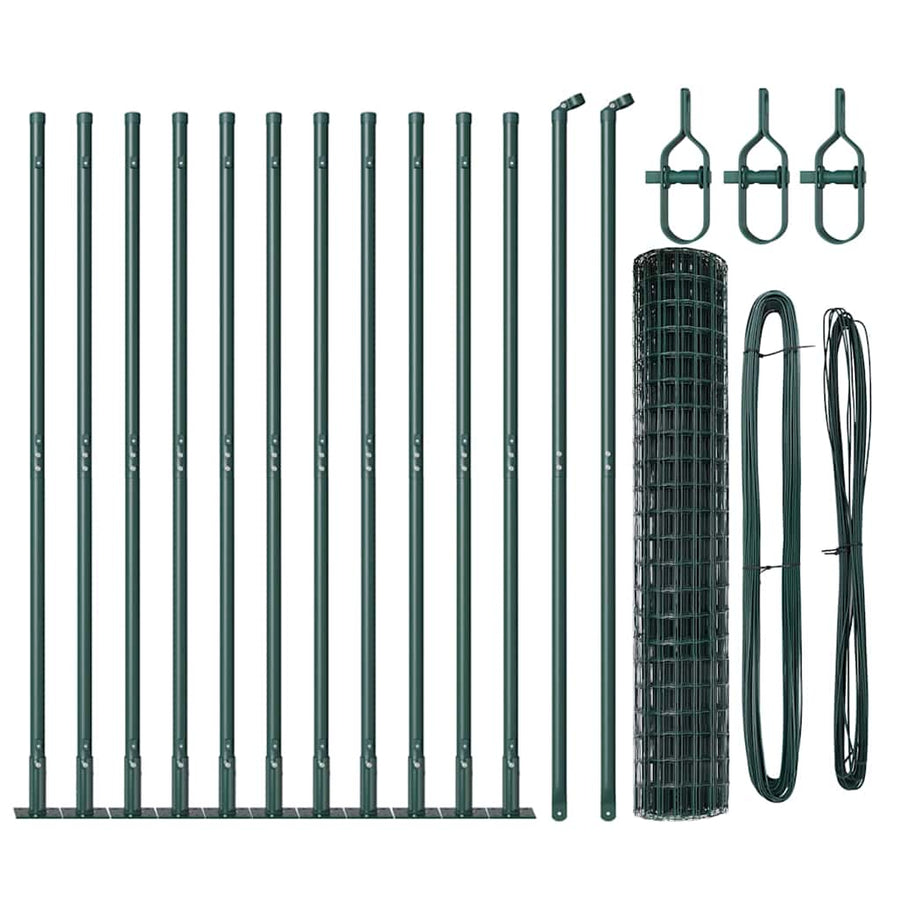 Hek met Paal Groen 1,2 x 25 m Staal en PVC