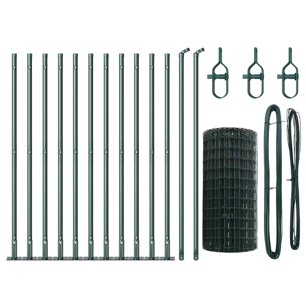 Hek met Paal Groen 0,4 x 25 m Staal en PVC