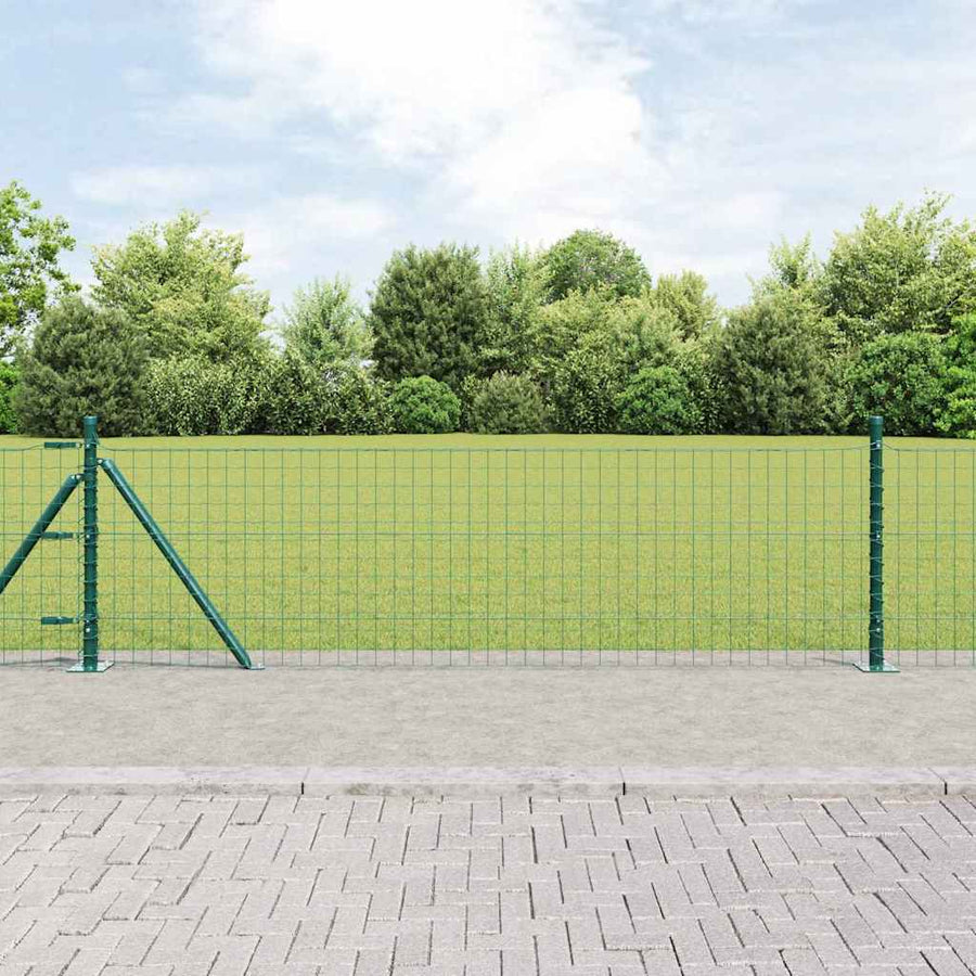 Euro Omheining met 13 Flenspalen 0.6x50 m Gepoedercoat Staal