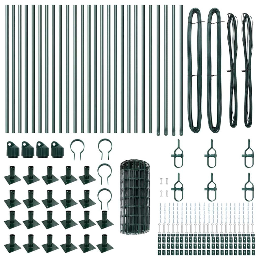 Euro Hek met 13 Flenspalen 0.6x50 m Verzinkt Staal
