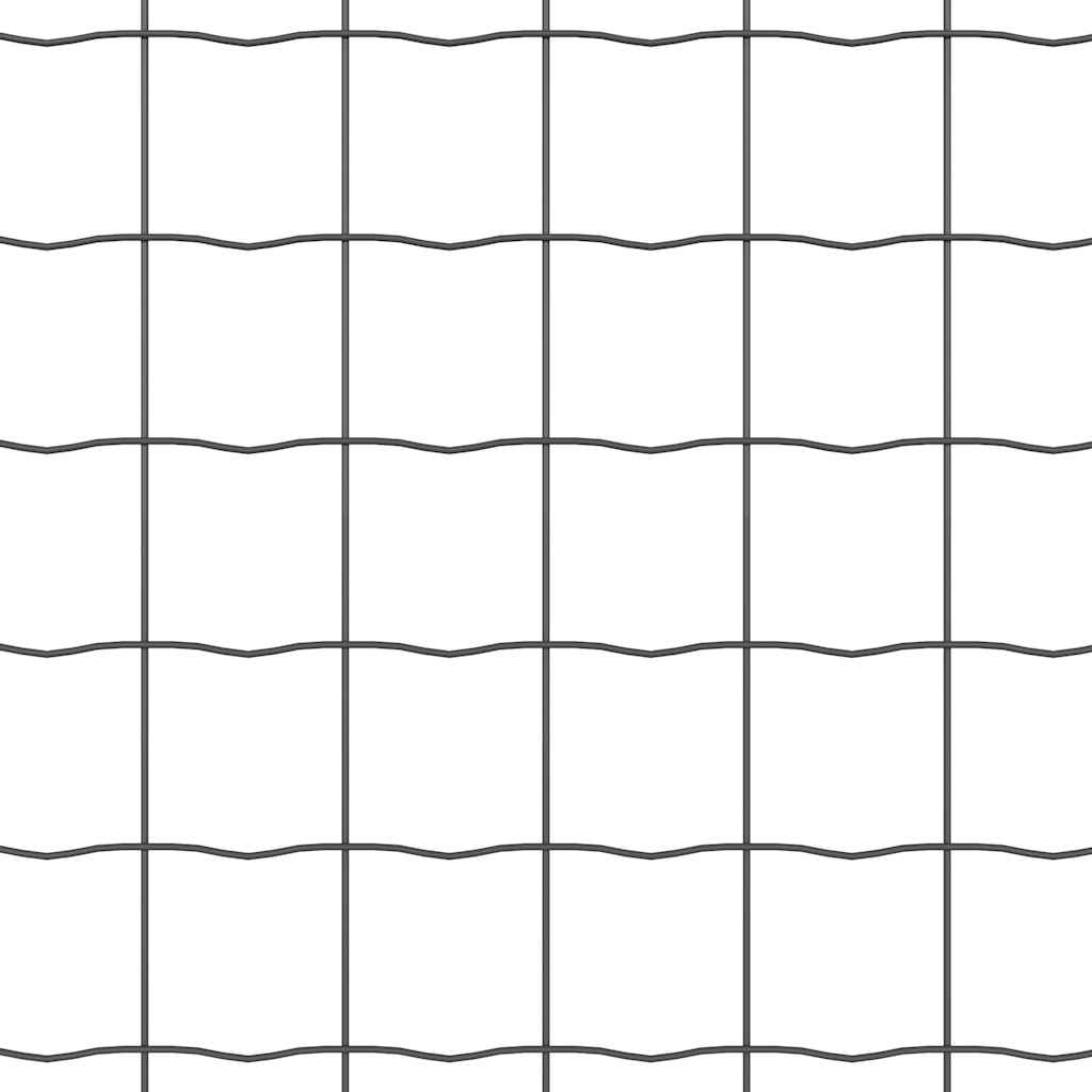 Hek met Paal Grijs 1,4 x 10 m Staal en PVC