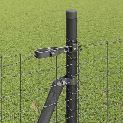 Hek met Paal Grijs 1,4 x 10 m Staal en PVC