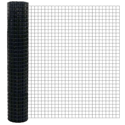Hek met Paal Grijs 1,4 x 10 m Staal en PVC