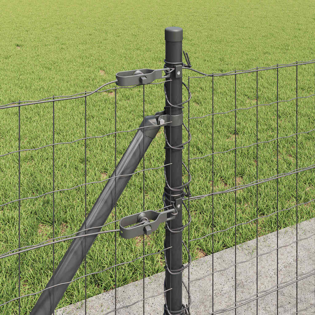 Hek met Paal Grijs 0,4 x 10 m Staal en PVC