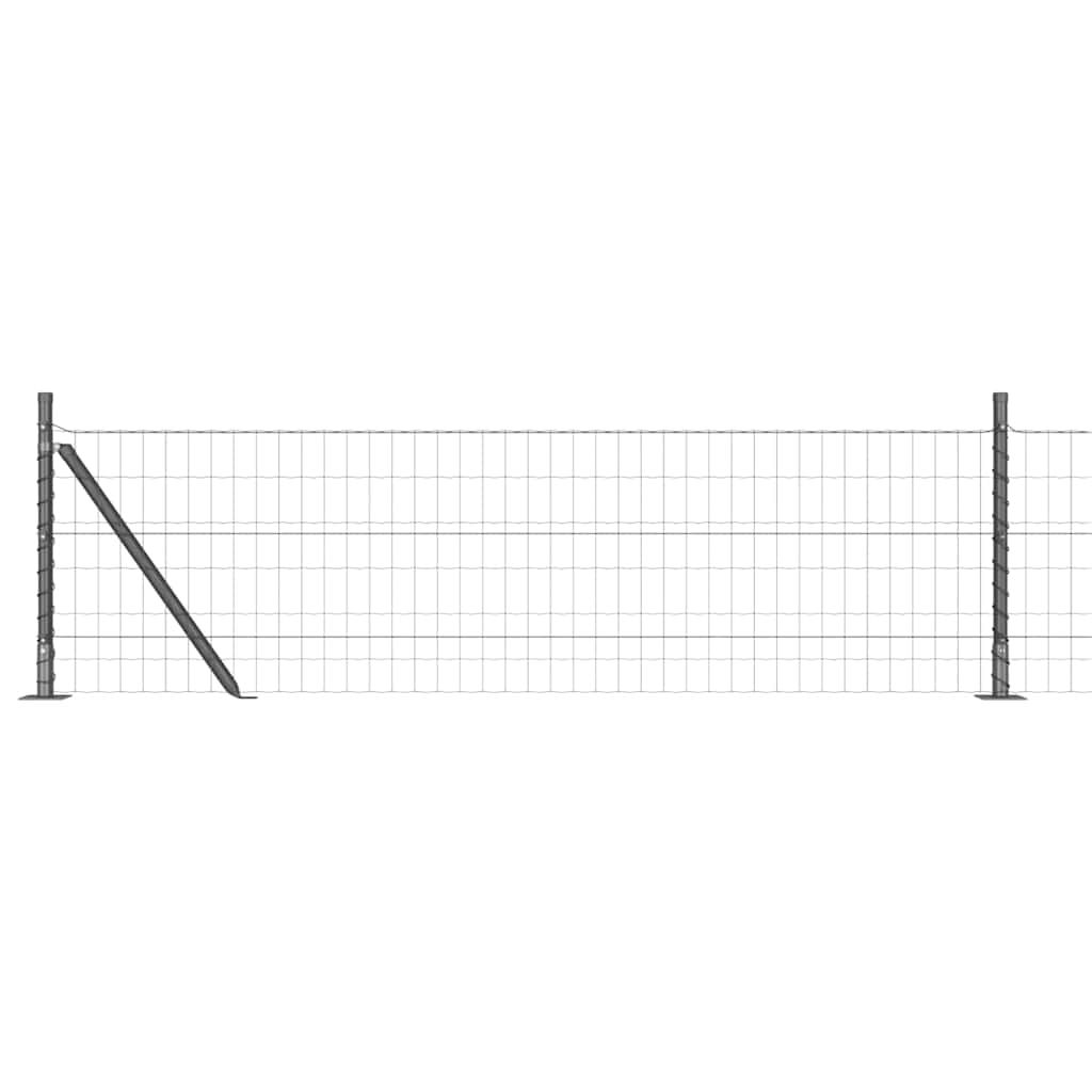 Hek met Paal Grijs 0,4 x 10 m Staal en PVC
