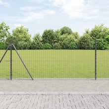 Hek met Paal Grijs 0,8 x 10 m Staal en PVC