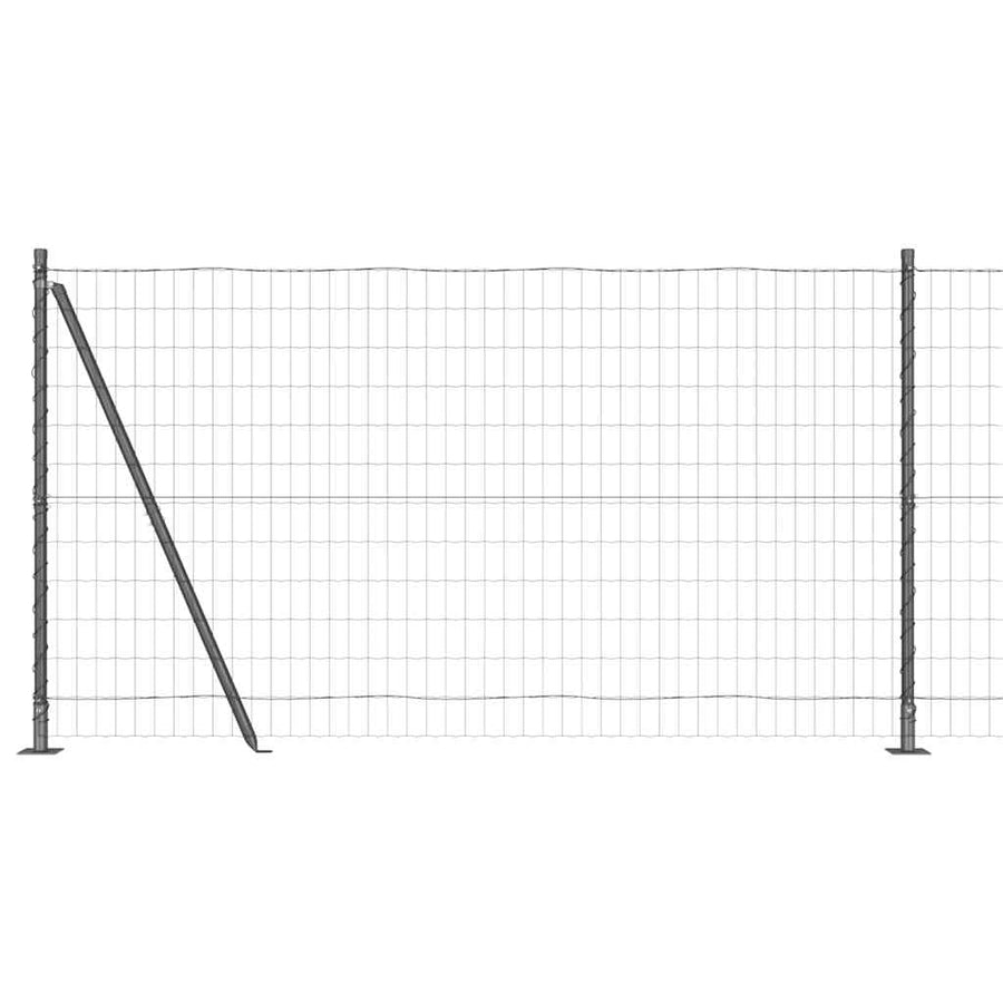 Hek met Paal Grijs 1,2 x 10 m Staal en PVC