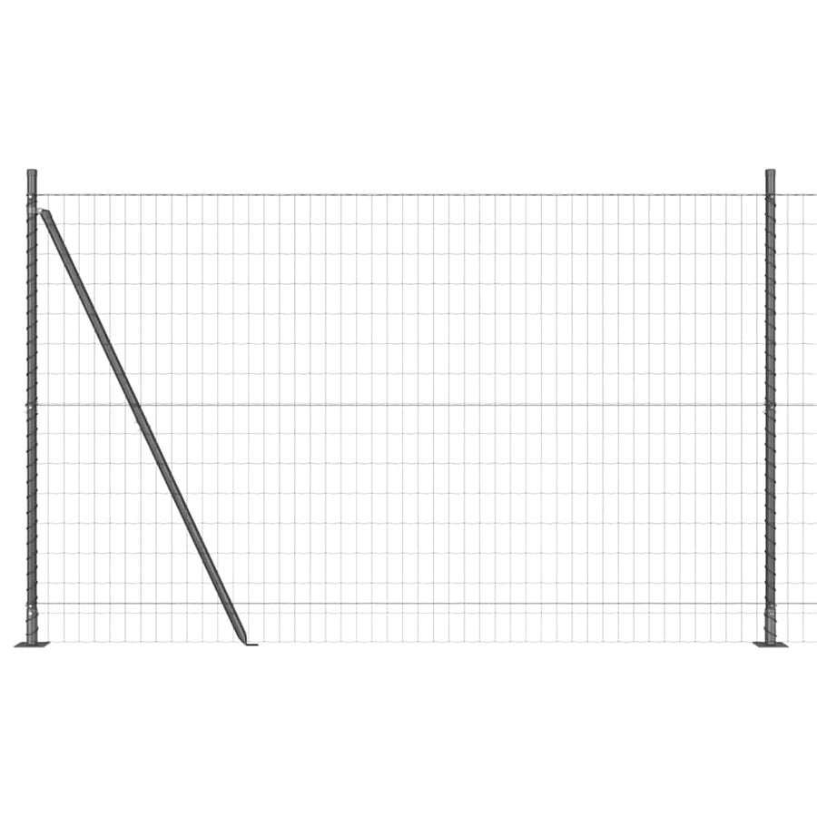 Hek met Paal Grijs 1,6 x 10 m Staal en PVC