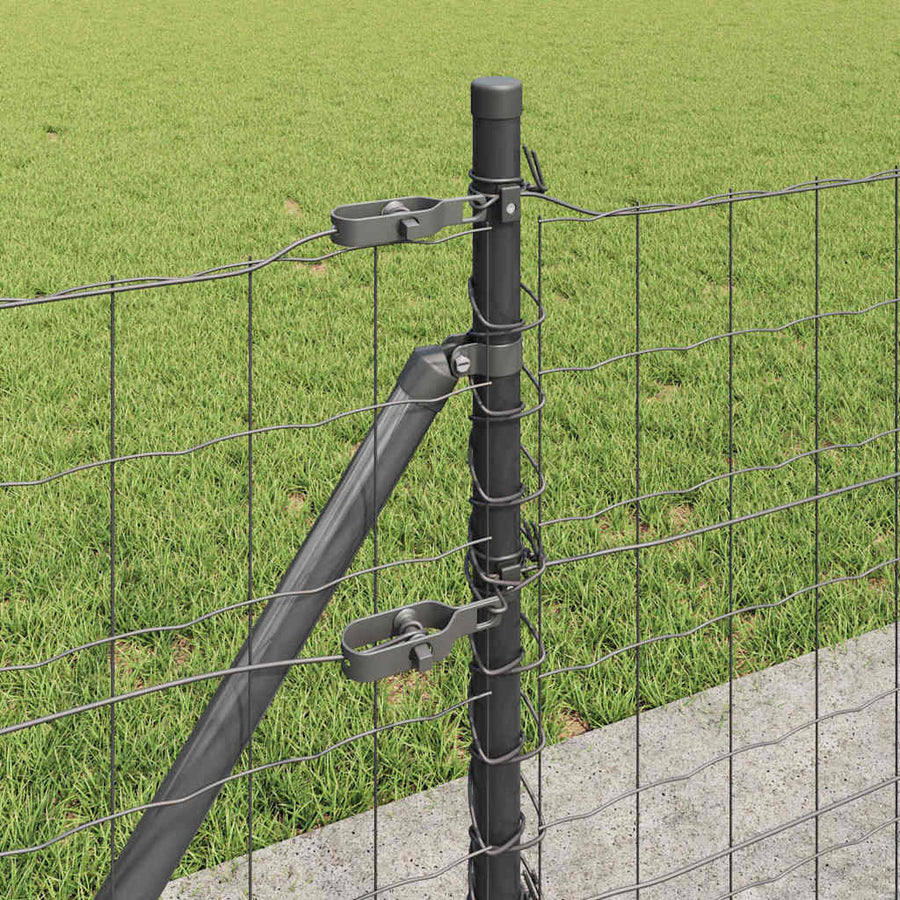Hek met Paal Grijs 0,4 x 10 m Staal en PVC