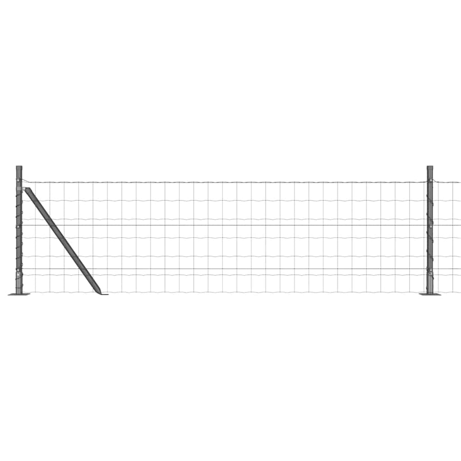 Hek met Paal Grijs 0,6 x 10 m Staal en PVC