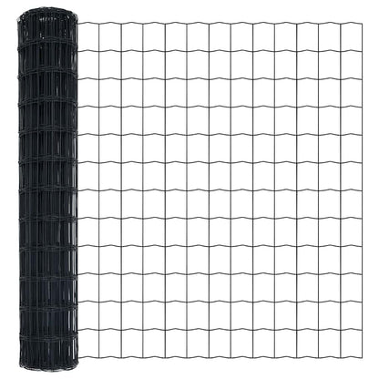 Hek met Paal Grijs 0,8 x 10 m Staal en PVC