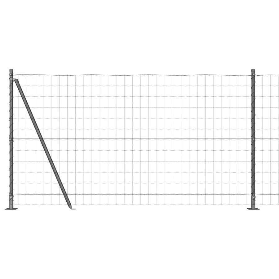 Hek met Paal Grijs 1,2 x 10 m Staal en PVC
