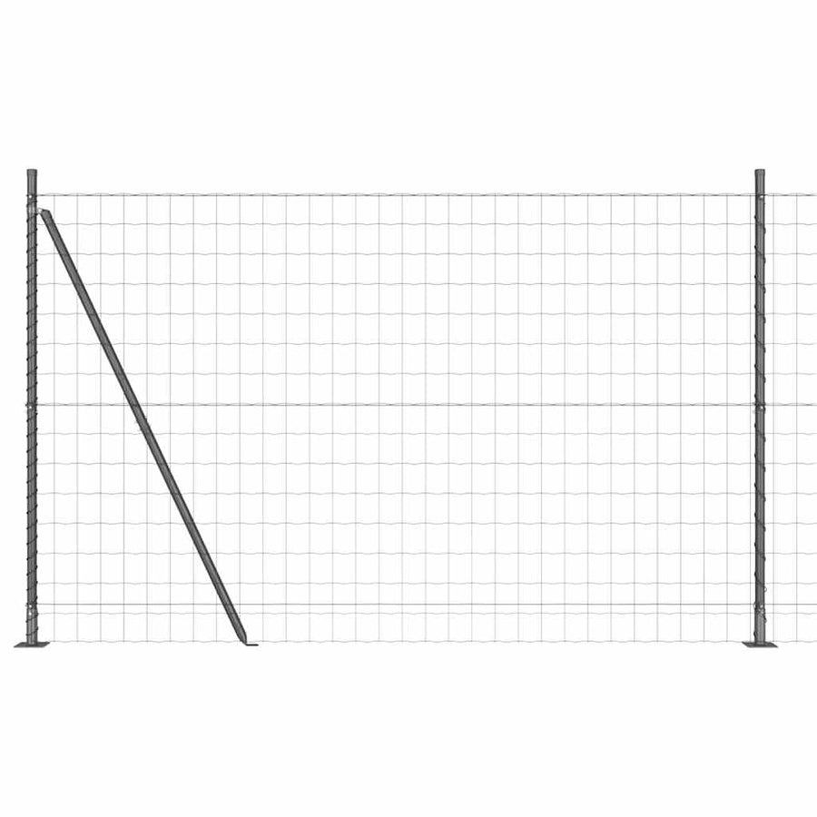 Hek met Paal Grijs 1,5 x 10 m Staal en PVC