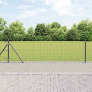 Hek met palen 0.4 x 10 m staal PVC grijs