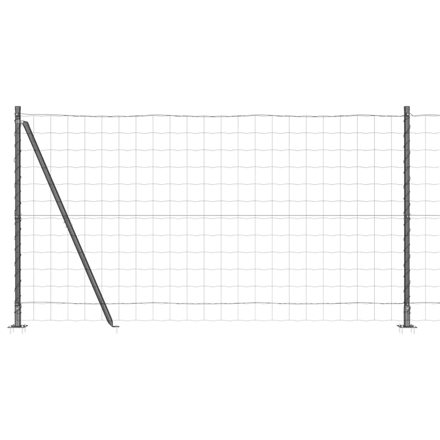 Hek met Paal Grijs 1,2 x 10 m Staal