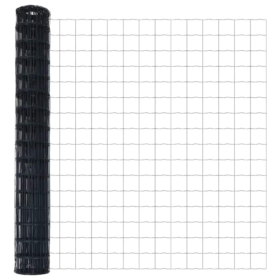 Hek met Paal Grijs 1,6 x 10 m Staal en PVC