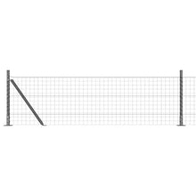 Hek met Paal Grijs 0,4 x 25 m Staal en PVC