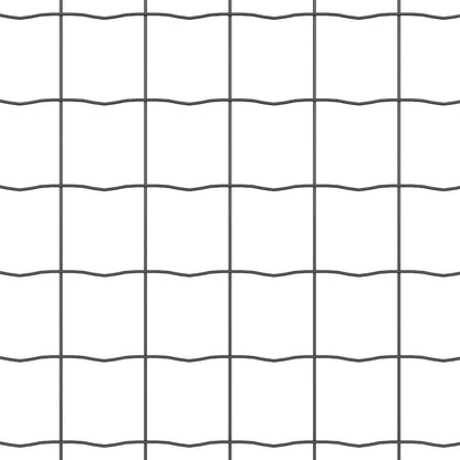 Hek met Paal Grijs 0,6 x 25 m Staal en PVC