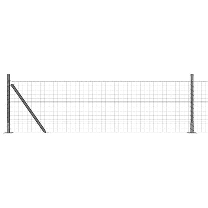 Hek met Paal Grijs 0,6 x 25 m Staal en PVC