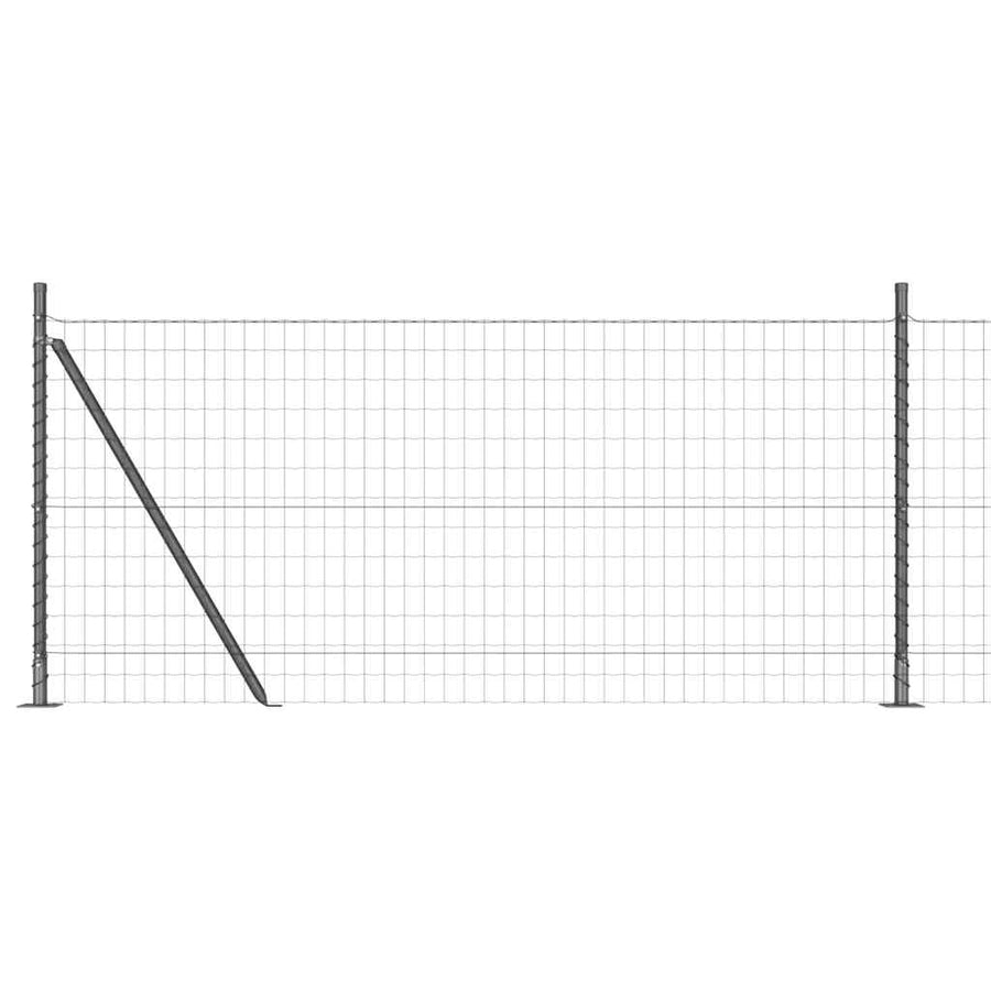 Hek met Paal Grijs 1 x 25 m Staal en PVC