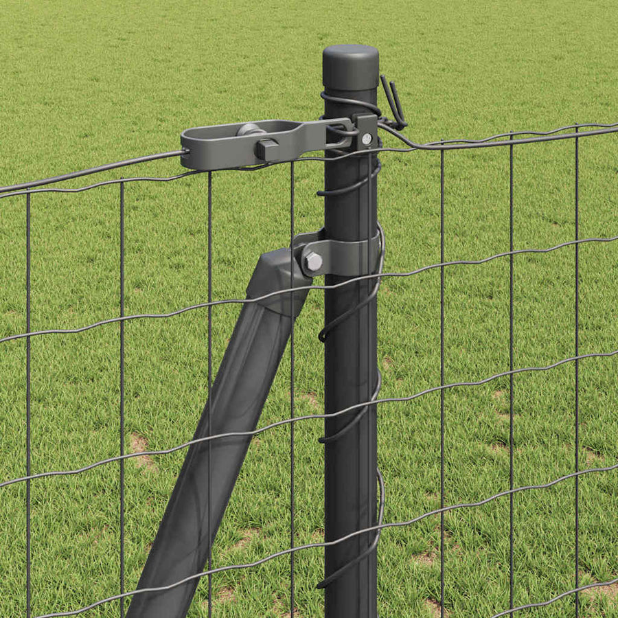Hek met Paal Grijs 1,2 x 25 m Staal en PVC