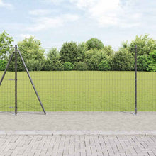 Hek met Paal Grijs 1,2 x 25 m Staal en PVC
