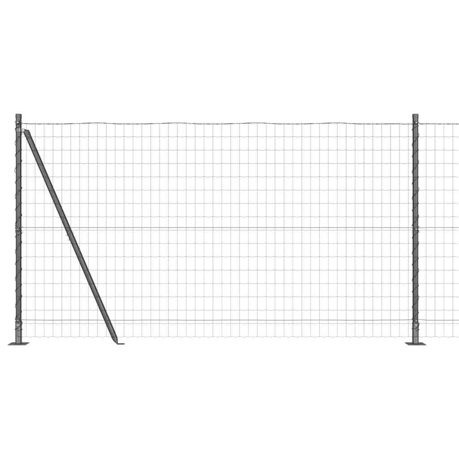 Hek met Paal Grijs 1,2 x 25 m Staal en PVC