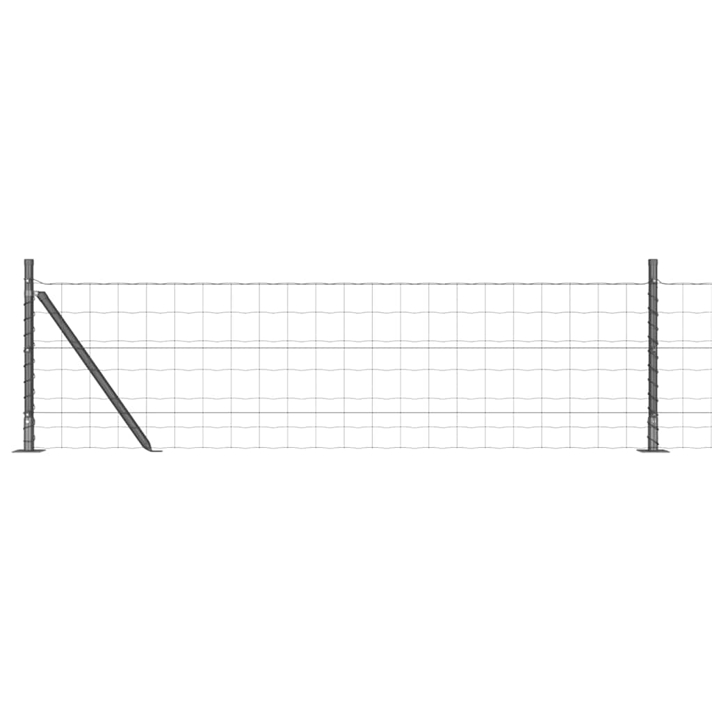 Hek met Paal Grijs 0,4 x 25 m Staal en PVC
