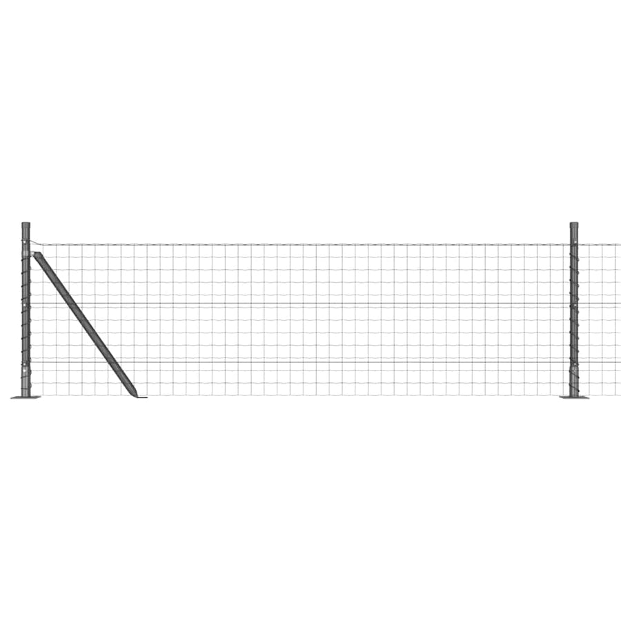 Hek met Paal Grijs 0,6 x 50 m Staal en PVC