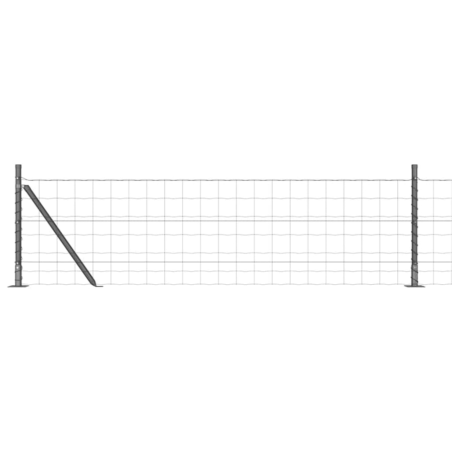 Hek met Paal Grijs 0,4 x 50 m Staal en PVC