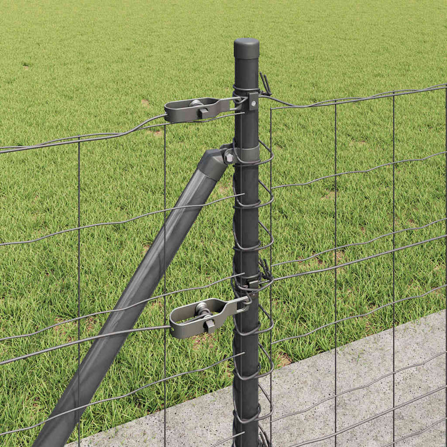 Hek met Paal Grijs 0,6 x 50 m Staal en PVC
